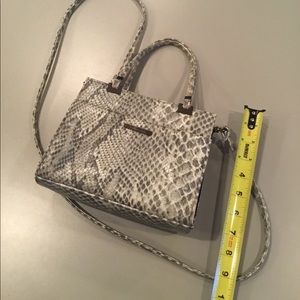 NWOT Grey & White Croc Leather (look) Bag